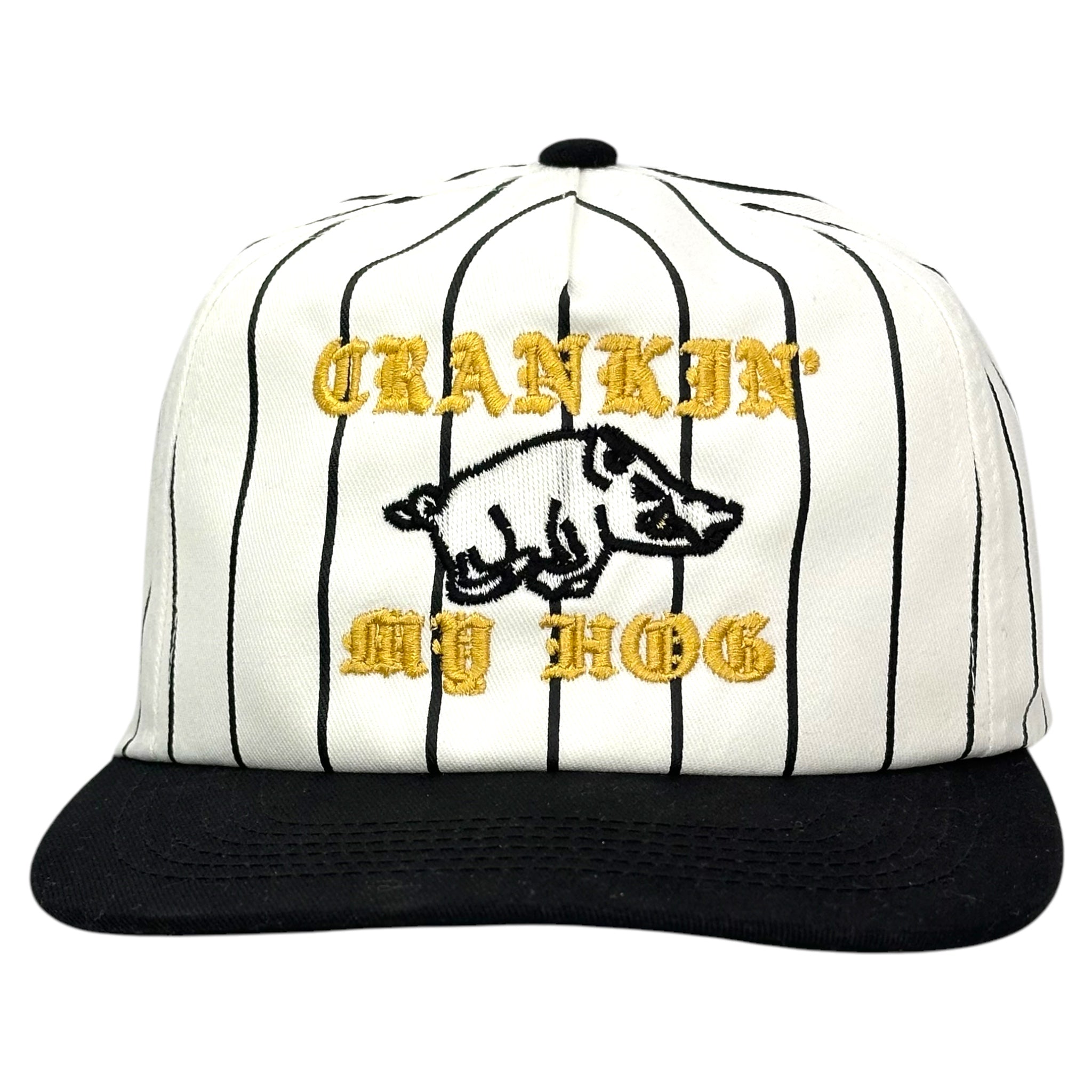 Crankin My Hog Pinstripe Hat Custom Embroidered