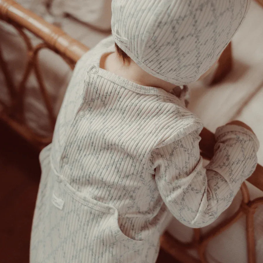The Printed Romper - Lattice Blue - BIG FRENCHIES