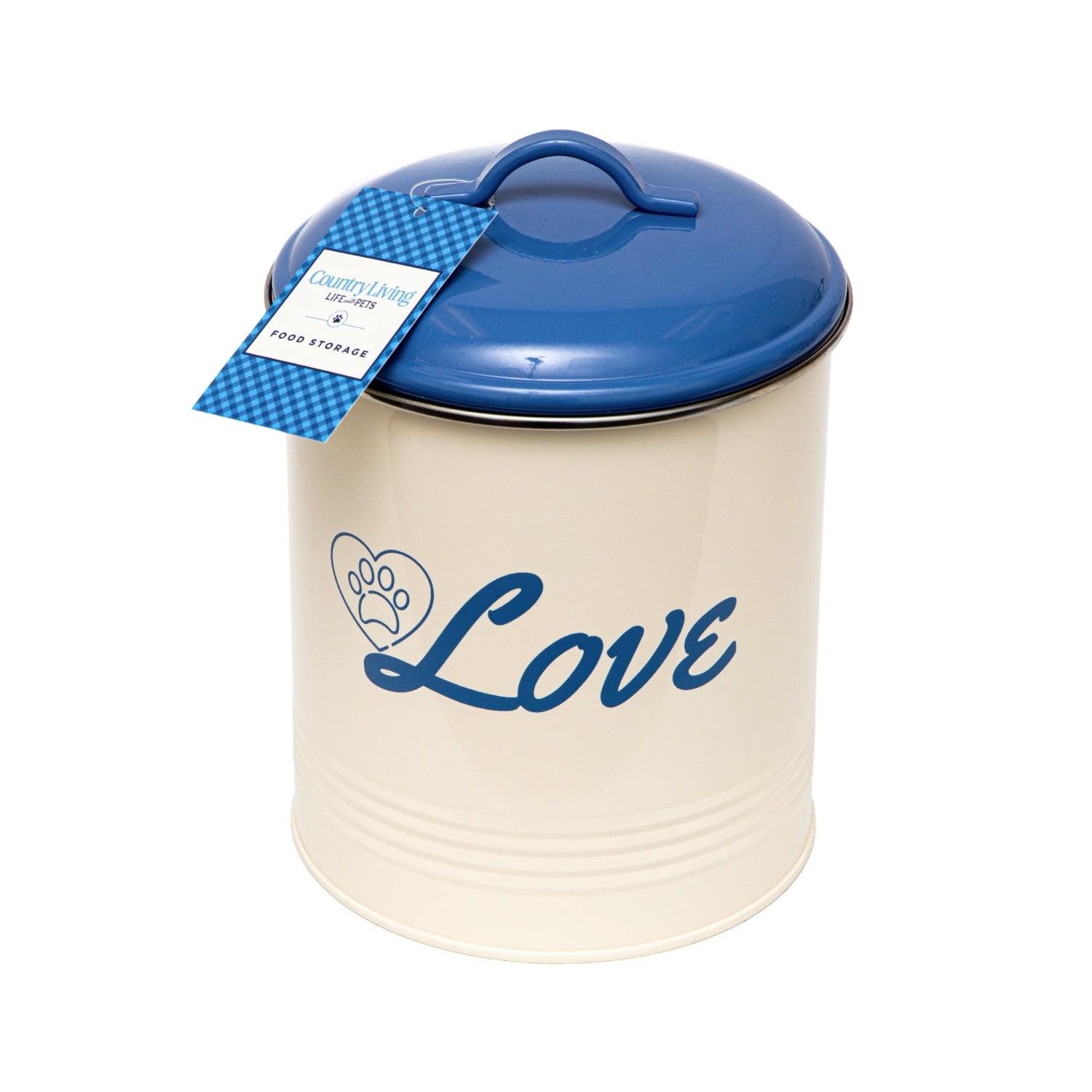 Country Living Set of 3 Pet Treat Canisters, Dog Treat Storage – French Blue Lid - BIG FRENCHIES