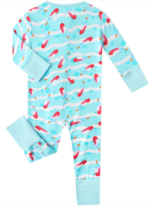 PoshTOT Ice Cream Bamboo Baby Convertible Zippy Romper