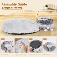 Large Cats Tunnels For Indoor Cats Fluffy Warm Cat Bed And Detachable Cave Tunnels With 20 Pet Toys, Donut Tunnel And Va