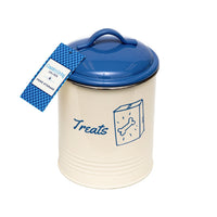 Country Living Set of 3 Pet Treat Canisters, Dog Treat Storage – French Blue Lid - BIG FRENCHIES