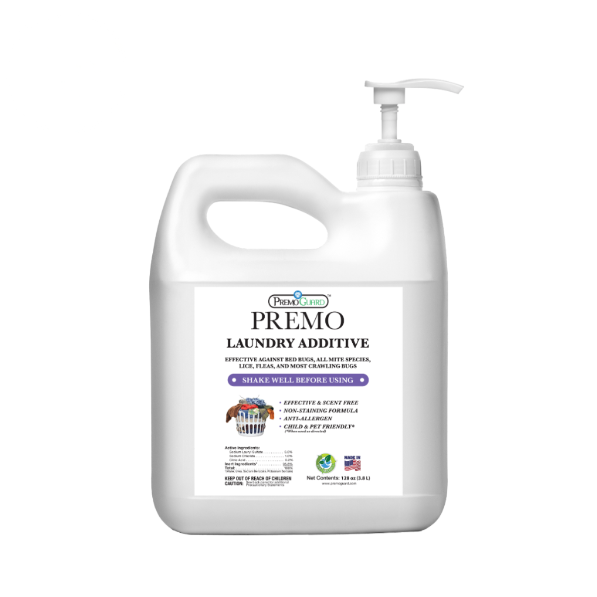 Bed Bug & Mite Laundry Additive | Non-Toxic Treatment | Premo Guard