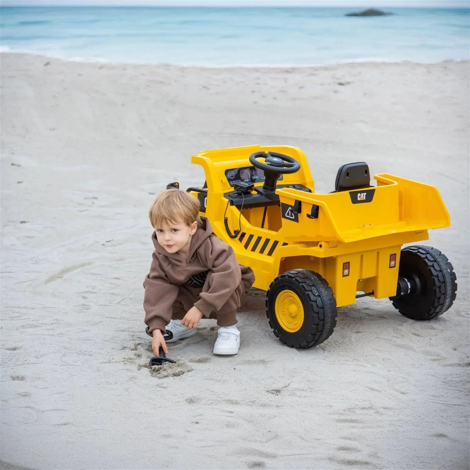 12V CAT Electric Dump Truck 1 Seater Ride-On - BIG FRENCHIES
