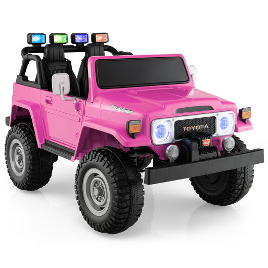 12V 2-Seat Licensed Kids Ride On Toyota FJ40 Car with 2.4G Remote Control-Pink - BIG FRENCHIES