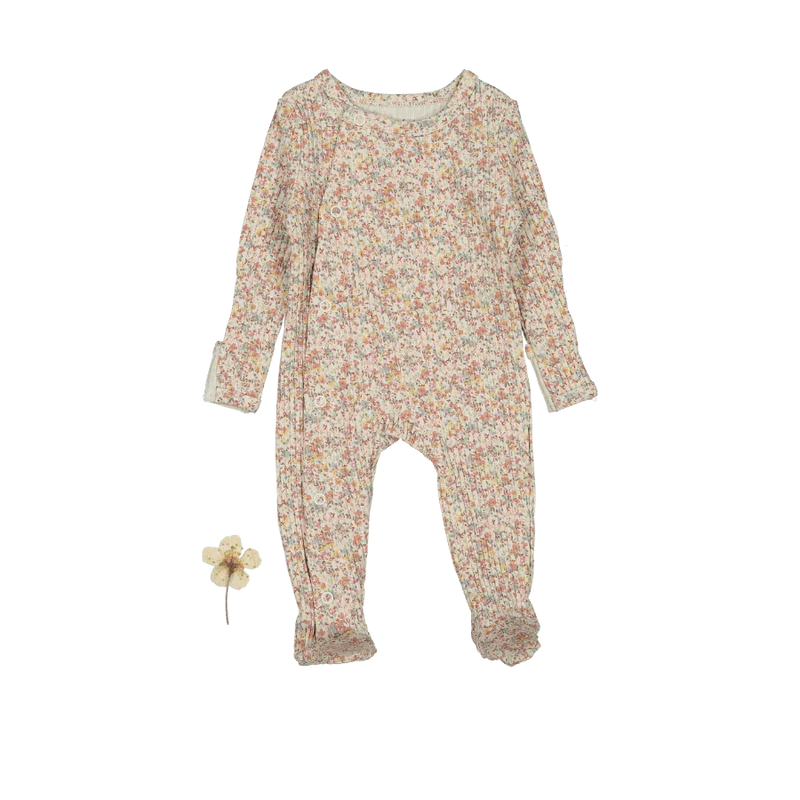 The Printed Snap Romper - Mist Floral - BIG FRENCHIES