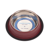 Country Living Set of 2 Ribbed Non-Slip Pet Bowls – Merlot Red - BIG FRENCHIES