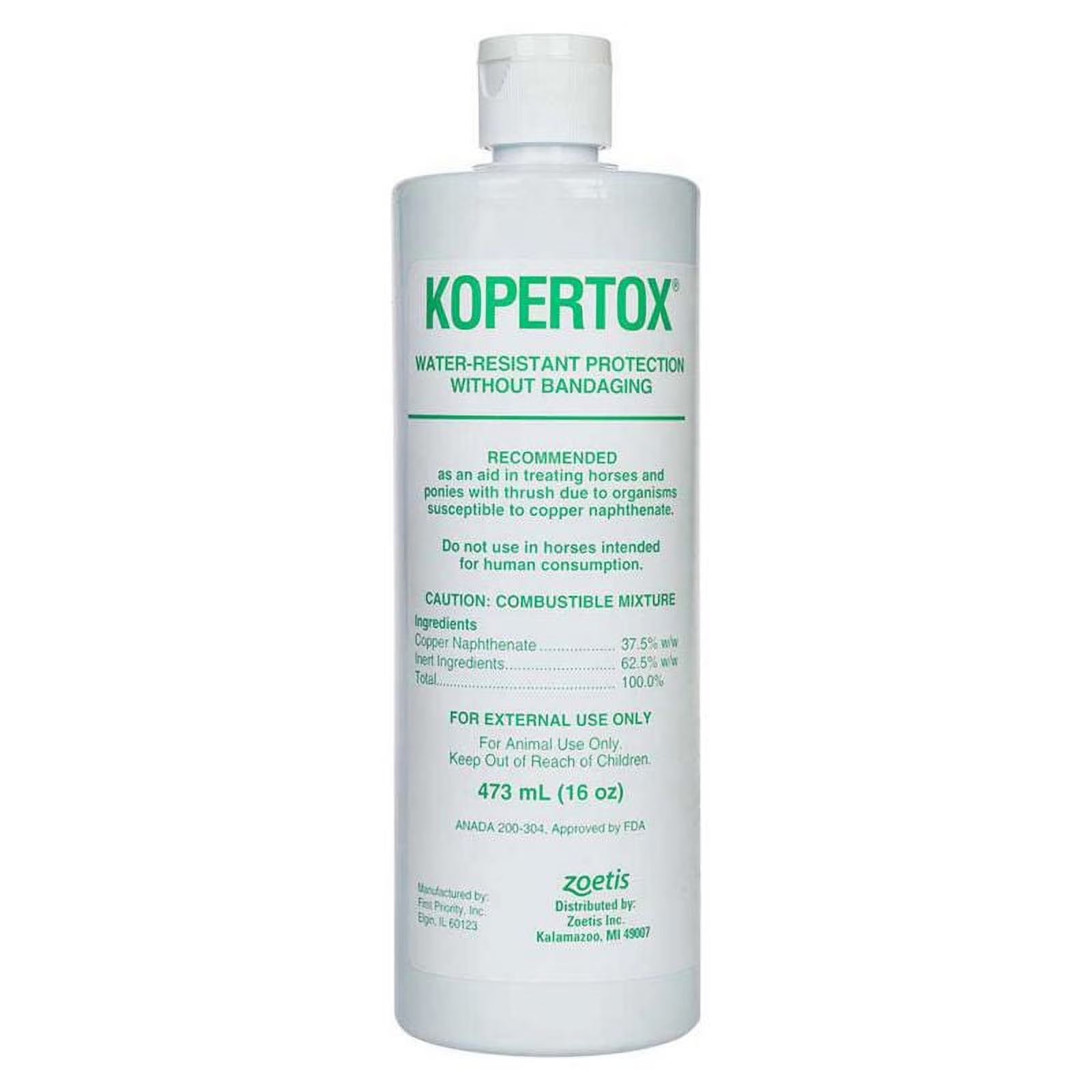 Zoetis Kopertox Horse & Pony Hoof Care Liquid Water-Resistant Formula 16 oz.