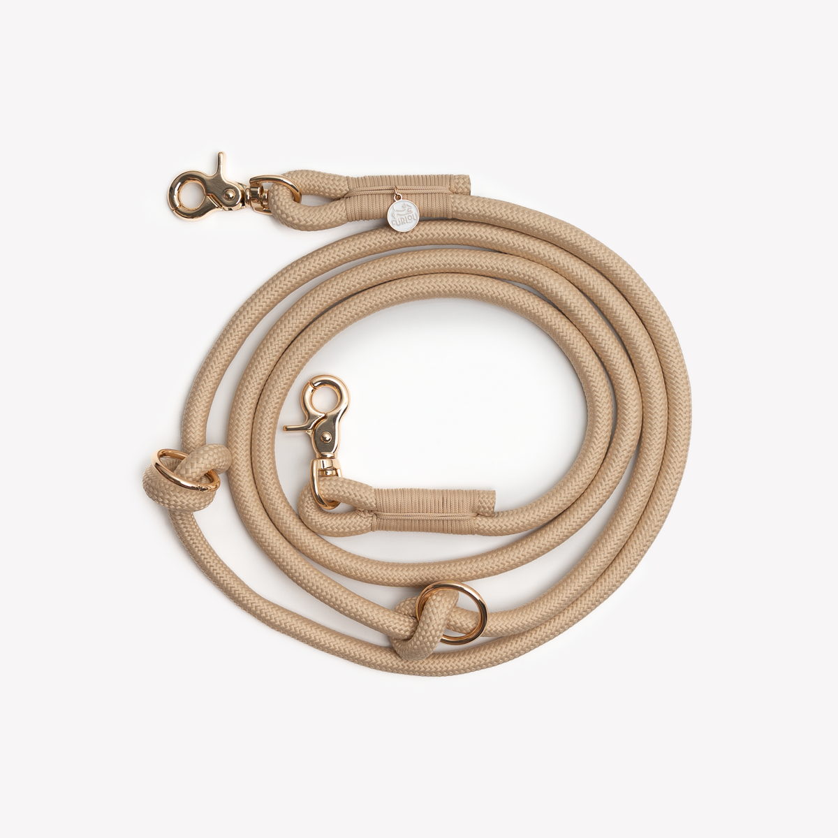 'Tan' - Hands Free Braided Leash-Hands Free Braided Leash-BIG FRENCHIES-FURLOU