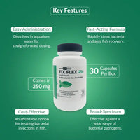 Fish Ceph 250mg Capsules for Aquarium Fish – 30 Count – Water Care Support