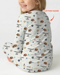 Custom Dogs Photo "Protected By" Bamboo Two Piece Long Sleeve Pajama Set