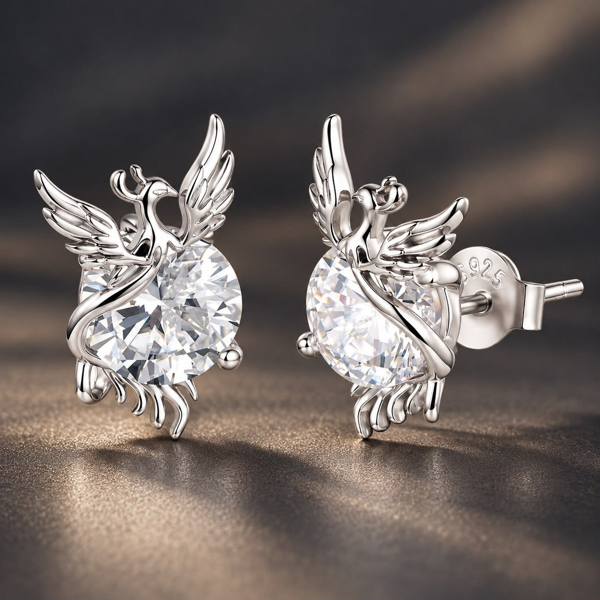 925 Sterling Silver White Gold Plated 1.4x0.9cm Pavé CZ Earrings for Women