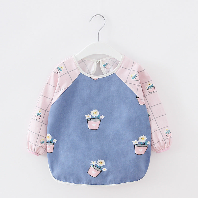 Baby Dinner Coverall Bib Spring And Autumn Long Sleeve Apron