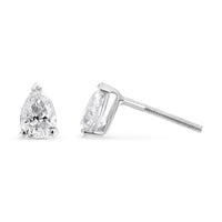 14K White Gold 1/2 Cttw Pear Shape Solitaire Lab Grown Diamond Stud Earrings (F-G Color, VS2-SI1 Clarity)