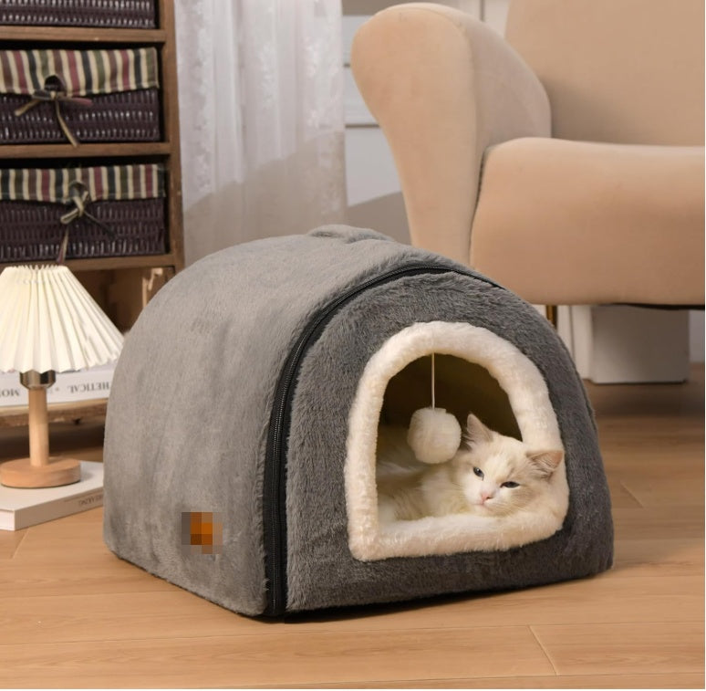 Cat Bed For Indoor Cats Foldable Cat Cave Anti-Slip Water-Resistant Bottom Cat Houses For Indoor Cats Or Small Dogs Kitt