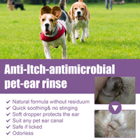 118ml Pet Ear Rinse Cleaner With Glycerin & Disodium EDTA, Anti-Itch Antimicrobial Ear Wash For Dogs Cats, Alcohol-Free 