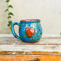 Calliope Heart Mug - Blue Explosion - BIG FRENCHIES