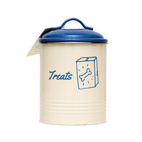 Country Living Set of 3 Pet Treat Canisters, Dog Treat Storage – French Blue Lid - BIG FRENCHIES