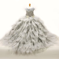 Feather Fantasy Pet Gown | Luxury Dog Dress for Special Occasions