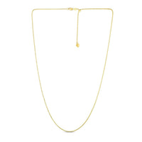 14k Yellow Gold Adjustable Popcorn Chain 1.3mm