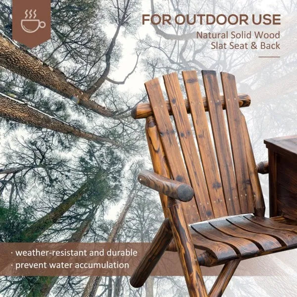 Wooden Chair Loveseat with Inset Ice Bucket Garden chairs/courtyard chairs