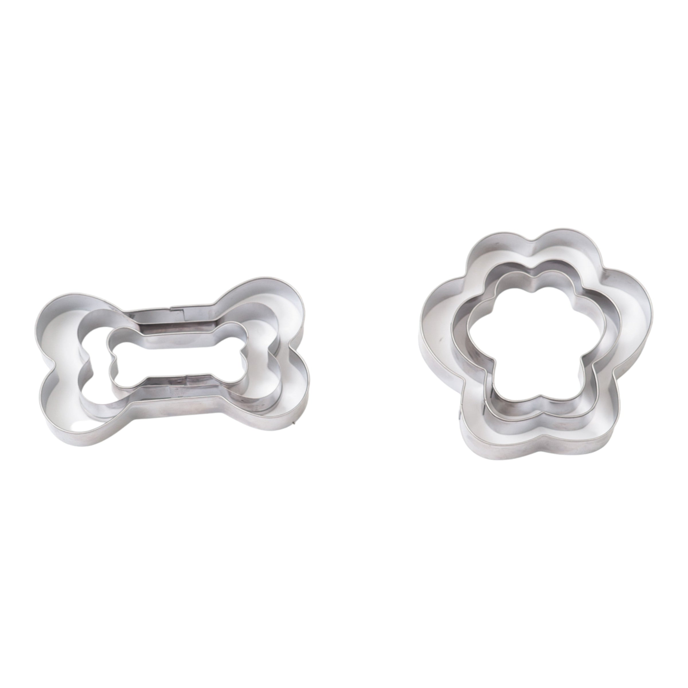 Country Living 6-Piece Stainless Steel Cookie Cutter Set (3 Paw-Shaped, 3 Bone-Shaped) - BIG FRENCHIES