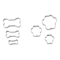 Country Living 6-Piece Stainless Steel Cookie Cutter Set (3 Paw-Shaped, 3 Bone-Shaped) - BIG FRENCHIES