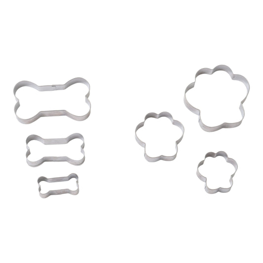 Country Living 6-Piece Stainless Steel Cookie Cutter Set (3 Paw-Shaped, 3 Bone-Shaped) - BIG FRENCHIES