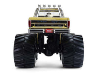 1979 Ford F-250 Monster Truck "Bigfoot #1 50th Anniversary" Gold Chrome with Bob Chandler Standing Figure "Kings of Crunch" Series 1/18 Diecast Model Car by Greenlight