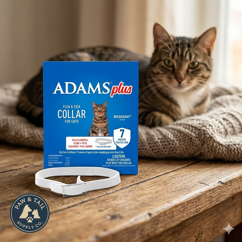 Adams Plus Flea & Tick Collar for Cats Water-Resistant Up to 7 Months Protection