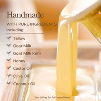 Milk + Honey Fragrance Free Handmade Tallow and Goat Milk Soap Bar - BIG FRENCHIES
