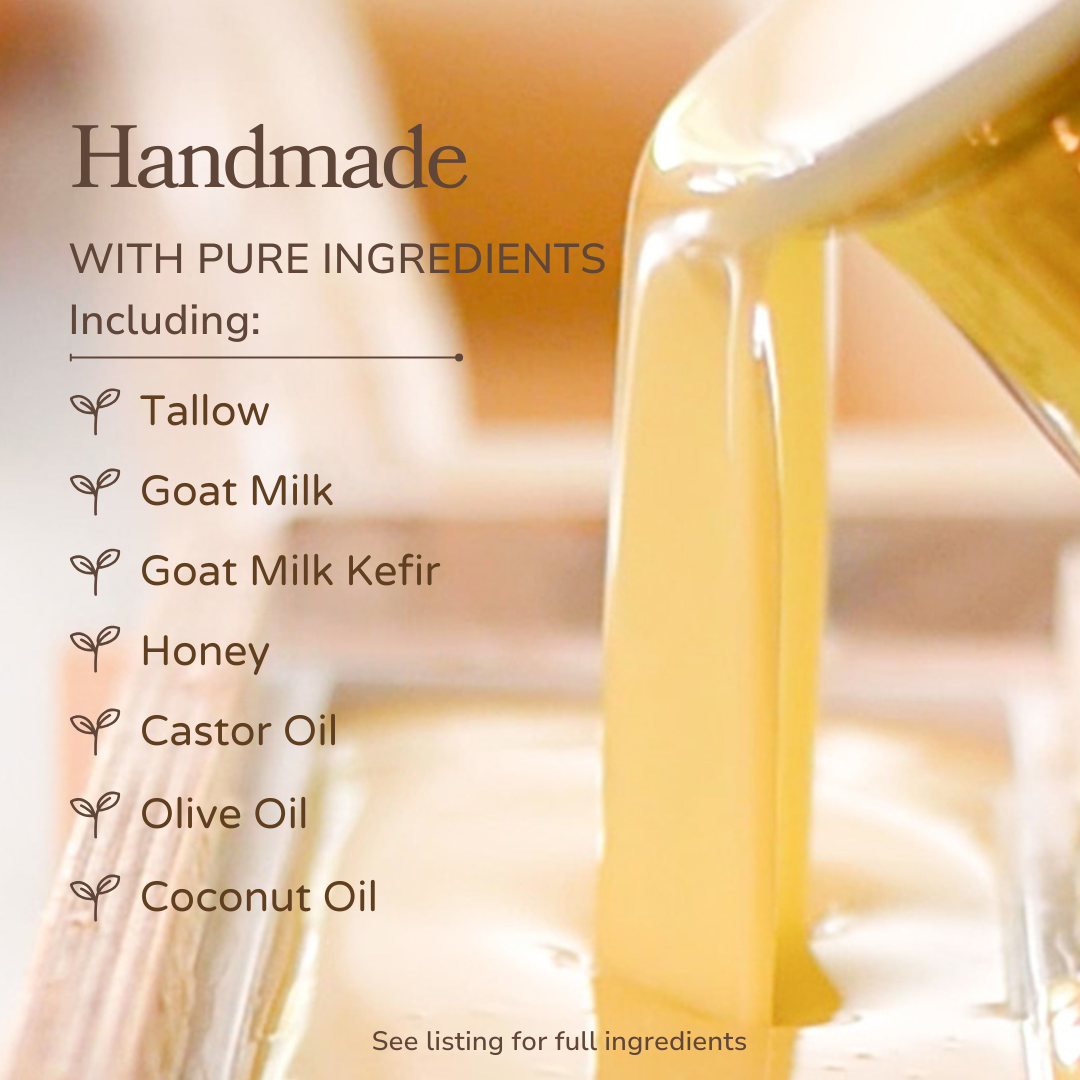Milk + Honey Fragrance Free Handmade Tallow and Goat Milk Soap Bar - BIG FRENCHIES