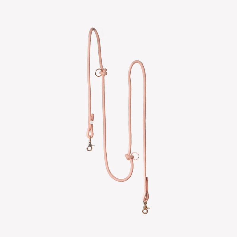 'Powder Rose' - Hands Free Braided Leash-Hands Free Braided Leash-BIG FRENCHIES-FURLOU