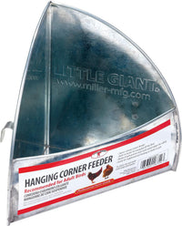 Little Giant Galvanized Hanging Corner Poultry Feeder Space-Saving Chicken Farm 4PCK