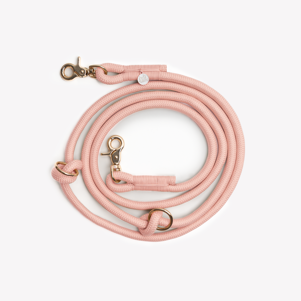 'Powder Rose' - Hands Free Braided Leash-Hands Free Braided Leash-BIG FRENCHIES-FURLOU