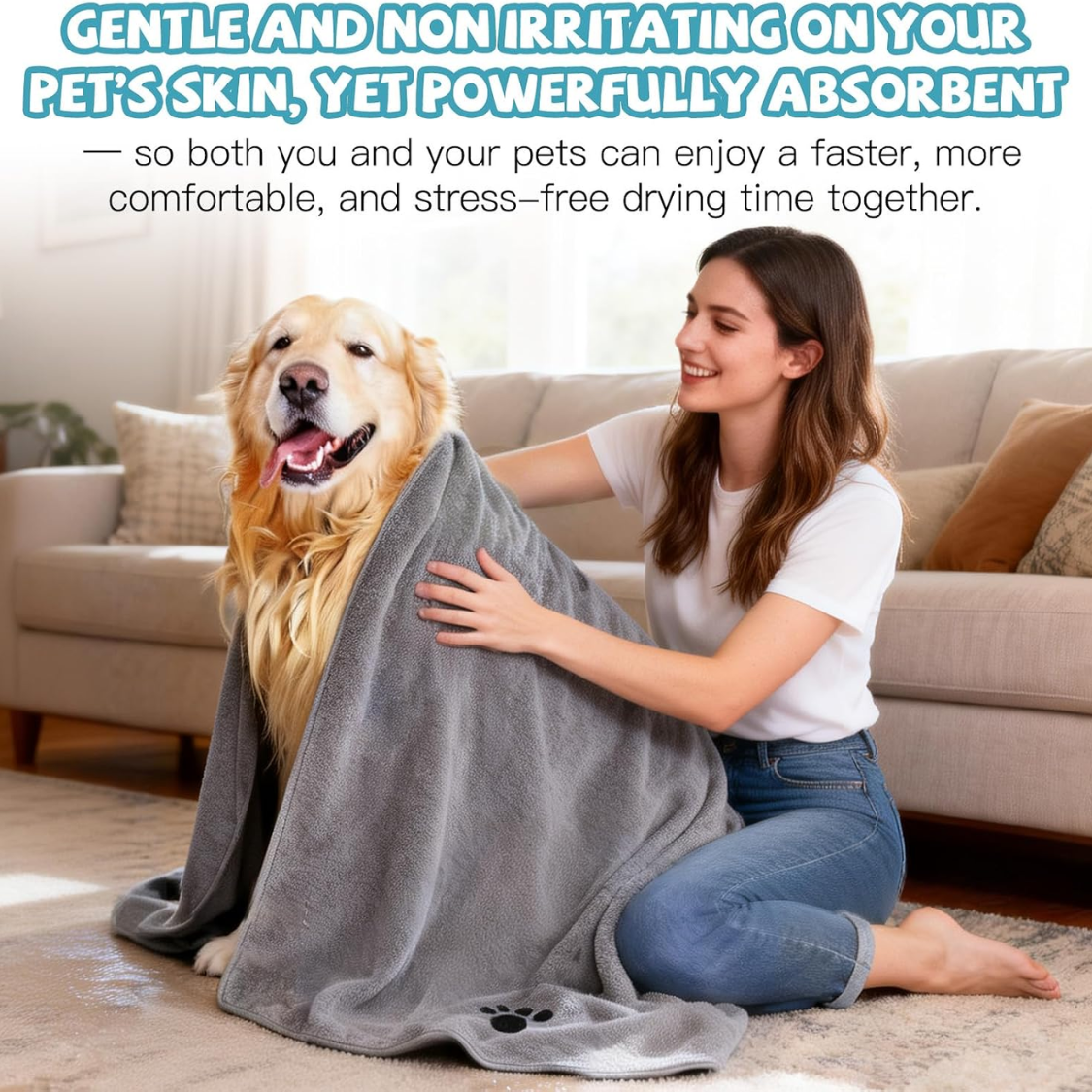 2 Pack Microfiber Dog Towels For Drying Dogs, Super Absorbent And Soft Pet Towels For Dogs Or Cats