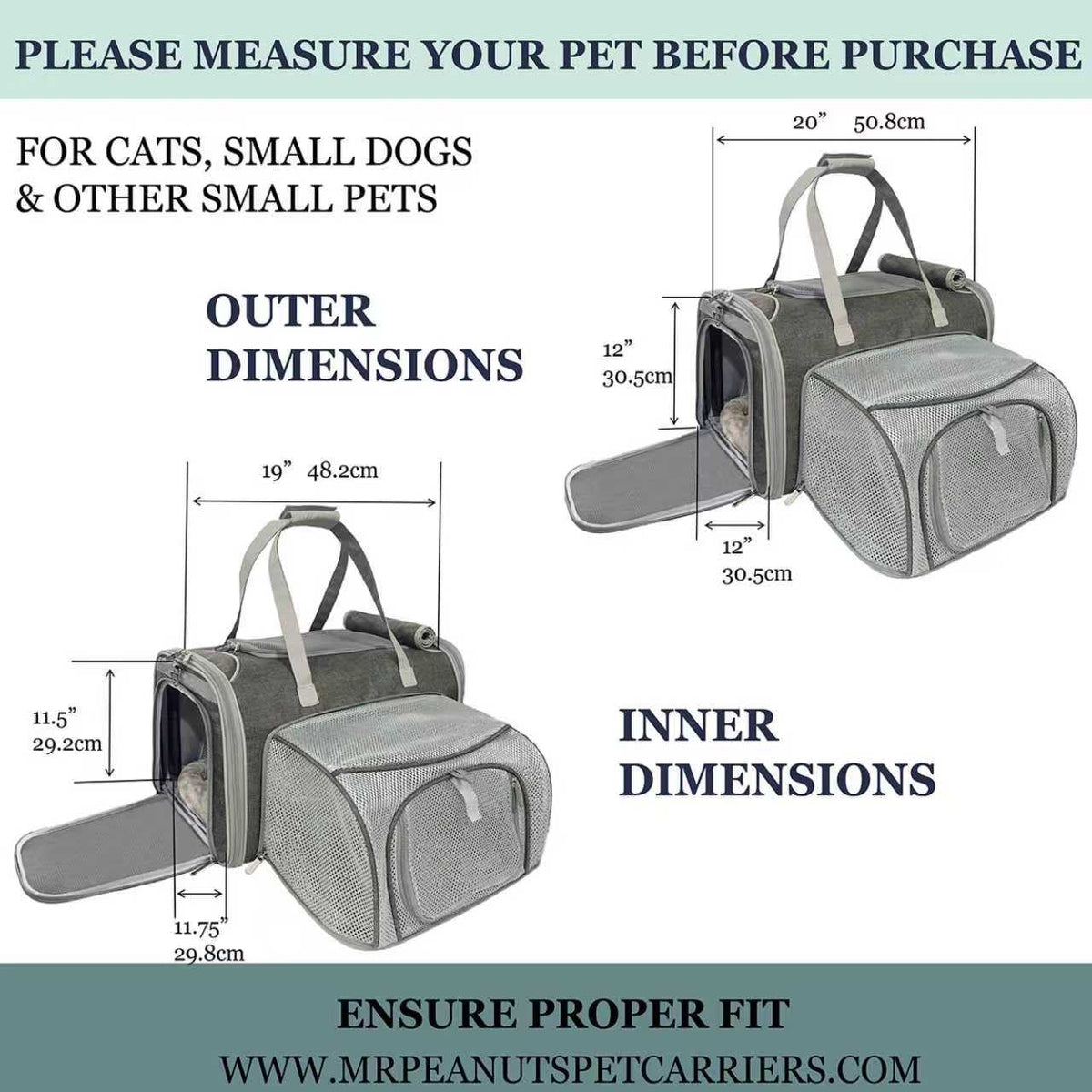 Mr. Peanut's Gold Series Big Apple XL Expandable Pet Carrier V3.0 - BIG FRENCHIES