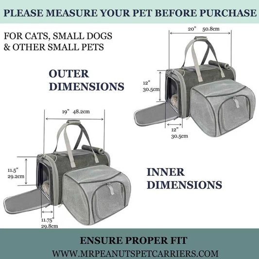 Mr. Peanut's Gold Series Big Apple XL Expandable Pet Carrier V3.0 - BIG FRENCHIES