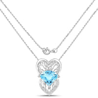 4.65 Carat Genuine Swiss Blue Topaz .925 Sterling Silver Pendant