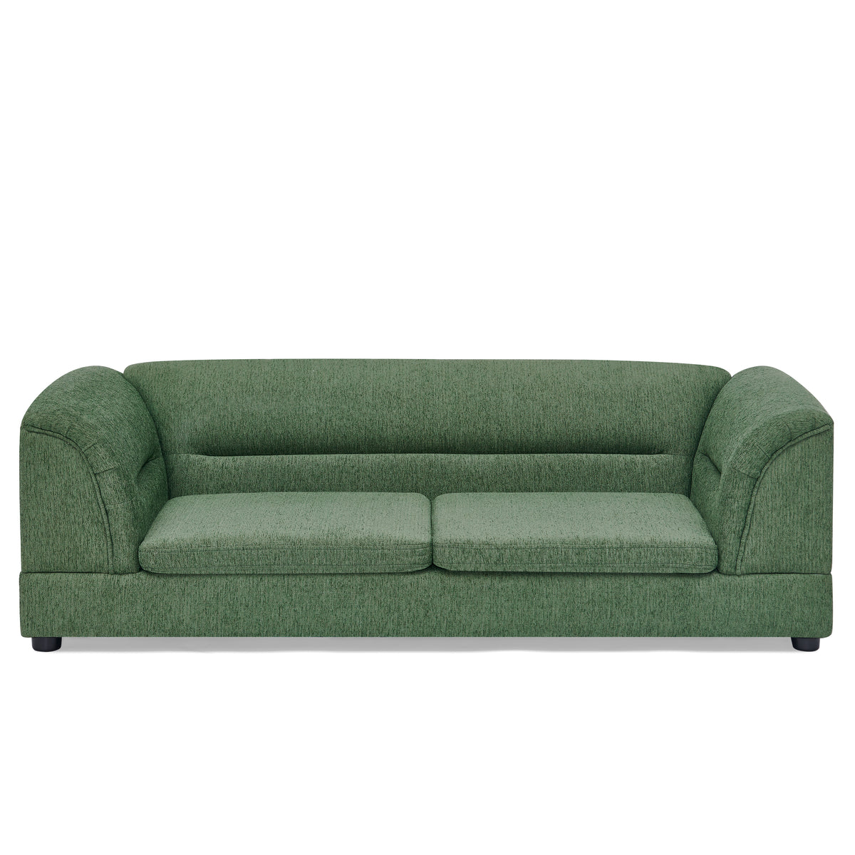 Oversized Pet Sofa, Curved Armrest Rectangular Dog Sofa, Linen Fabric Comfort Pet Couch for Large & Oversized Dogs-Olive