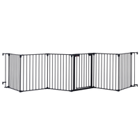 150 Adjustable Safety Gate 6 Panels Play Yard Metal Doorways Fireplace Fence Christmas Tree Fence Gate For House Stairs 