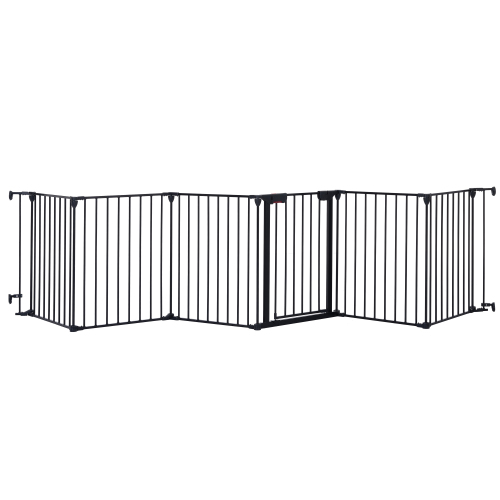 150 Adjustable Safety Gate 6 Panels Play Yard Metal Doorways Fireplace Fence Christmas Tree Fence Gate For House Stairs 