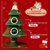Christmas Cat Tree Tower with Houses – 48 & 52 Inch