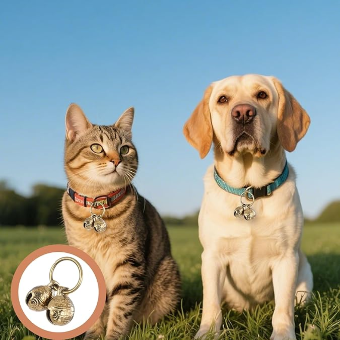 Copper Bell For Dog Collar, 4 PCS Brass Dog Bells Extra Loud Collar Bell For Pet Tracking Anti Lost Training Pets Pendan