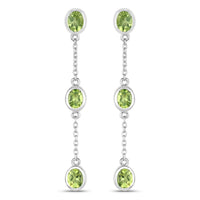 2.10 Carat Genuine Peridot .925 Sterling Silver Earrings