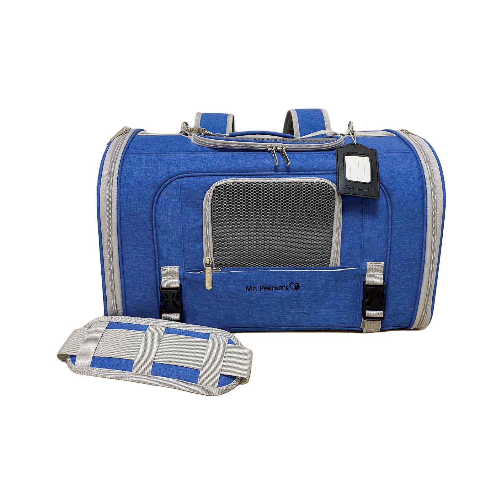 Mr. Peanut's Monterey Series Airline Compliant Horizontal Backpack Pet Carrier - BIG FRENCHIES