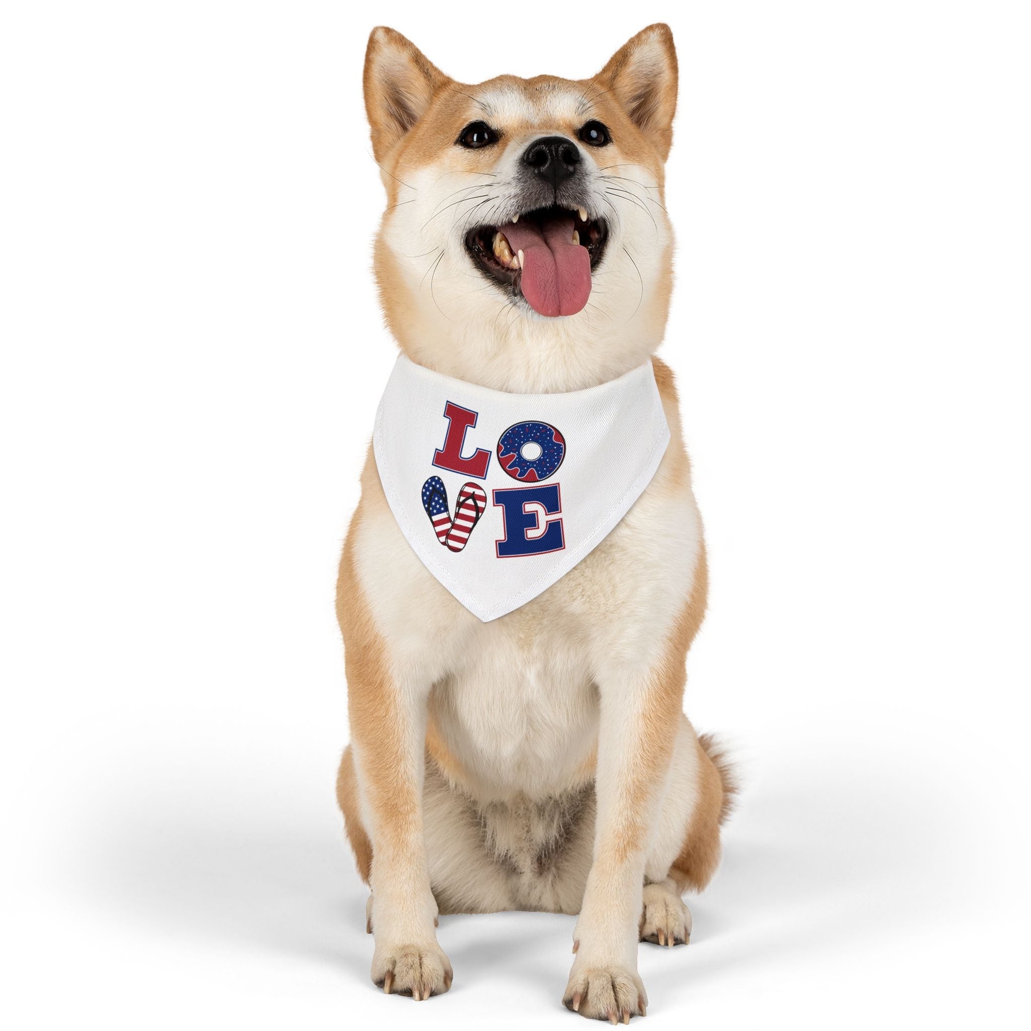Patriotic Pet Bandana Collar - Celebrate Love, Perfect for July 4th, Dog Lovers, Pet Fashion, Cute Dog Accessories - BIG FRENCHIES