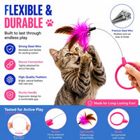 Wearable Cat Feather Collar Toy Interactive Neck-Worn Cat Teaser Automatic Exercise Toy Boosts Pet Activity Levels