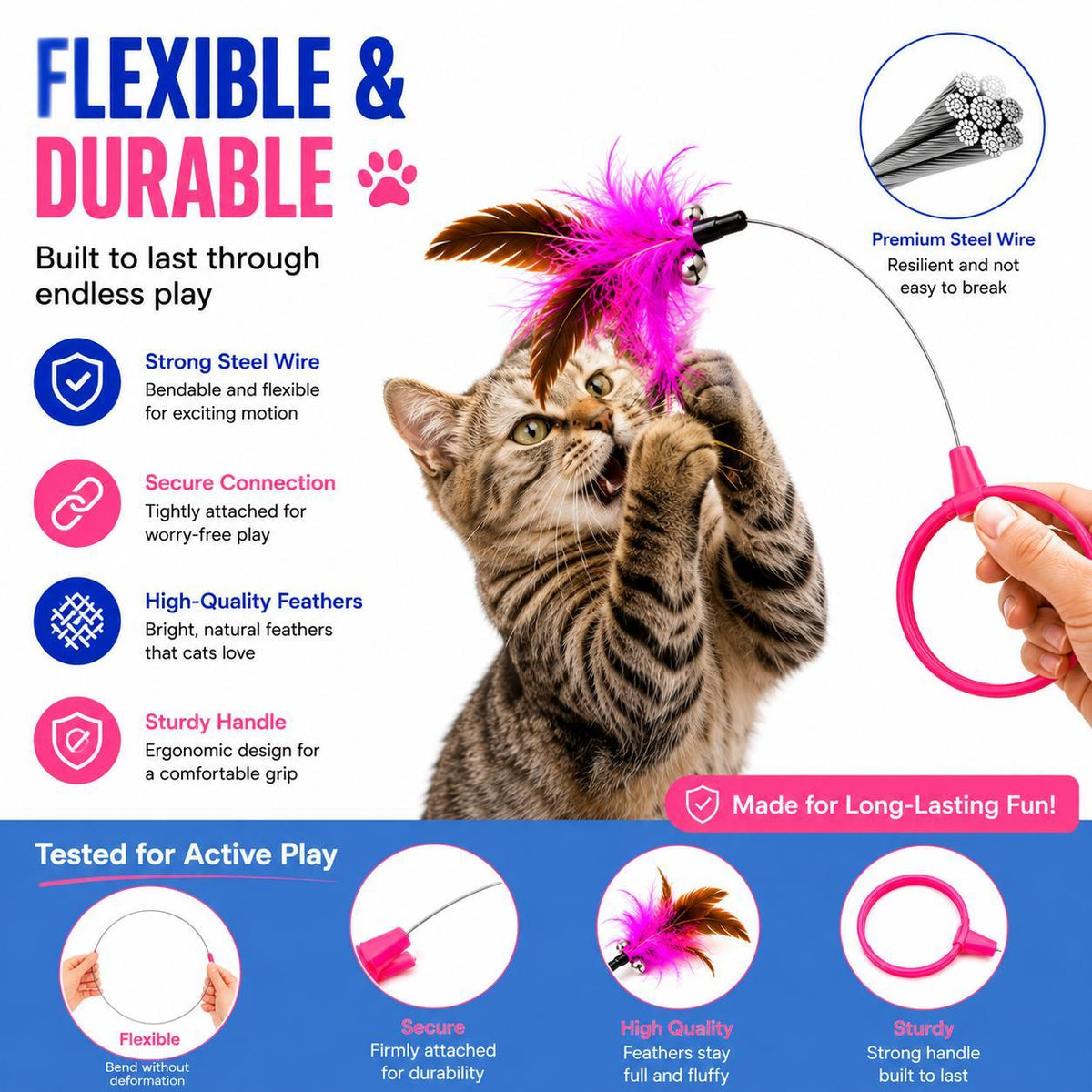 Wearable Cat Feather Collar Toy Interactive Neck-Worn Cat Teaser Automatic Exercise Toy Boosts Pet Activity Levels