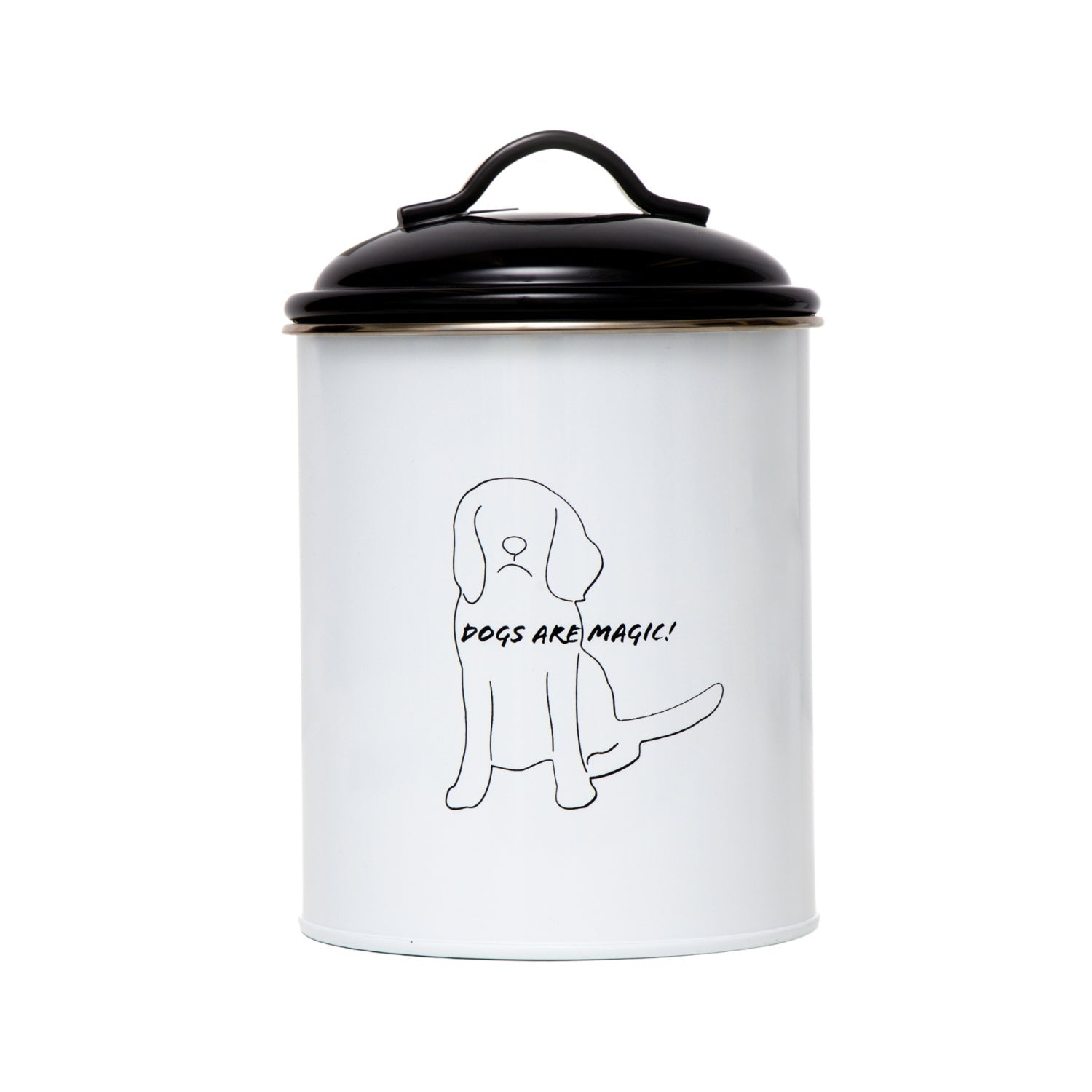 Country Living Set of 3 Pet Treat Storage Canisters – Black & White - BIG FRENCHIES